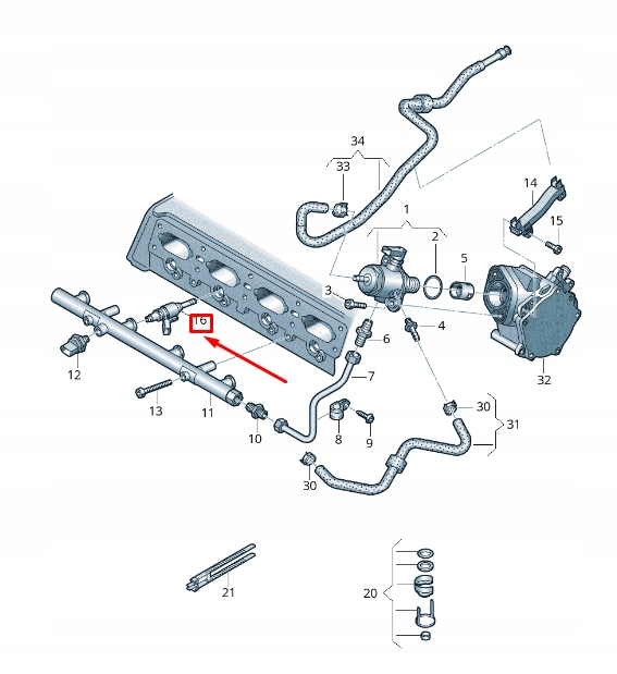 set de 4 injectoare 06L906036AG — Audi TT Volkswagen Oe